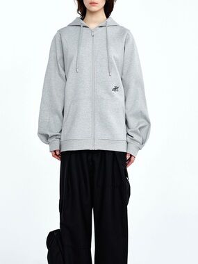 Ader Error Sz A3 Light Gray Zip-Up Hoodie Sweater Sweatshirt Unisex Streetstyle.